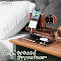 Miniatyrbillede 3 af 5: Gaver til mænd, fars gaver fra datter søn, telefon dockingstation i asketræ, natbordsorganisator, gaver til mand jubilæum fødselsdagsgaver fra kone