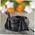 Miniatyrbillede 3 af 9: Sømløs grøn Halloween sjove spøgelser på sort cigaretter rygere glas askebæger, bærbar cigar askebakke holder rund sag til hjem soveværelse kontor