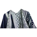 Miniatyrbild 3 av 5: Färgblock Dam Schal Wrap Snygg Öppen Front Poncho Cape