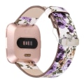 Miniatyrbillede 4 af 5: For Fitbit Versa 1 / 2 Blomstermønstret Rem White Purple