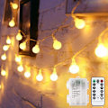 Miniatyrbild 1 av 8: Batteridrivna ljusslingor sovrum - 52FT 2-pack 120 LED-drivna ljusslingor Vattentät 8 lägen med fjärrkontroll och timer för inomhus utomhus