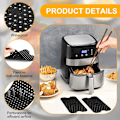 Miniatyrbild 3 av 5: Silikon Air Fryer-foder (2 st) - Återanvändbara non-stick-mattor