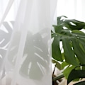 Miniatyrbillede 3 af 4: Hvide, transparente gardiner 213 cm længde - 2 paneler (52\" bredde hver) - Gardinstangslomme vinduesgardiner til soveværelse, stue & køkken