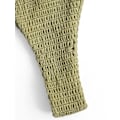 Miniatyrbilde 5 av 5: Kvinners Halterneck Triangle Bikini Ribbet String Smocked Badetøy Cheeky Thong