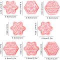 Miniatyrbillede 2 af 5: 8 stk/sæt Cookie Cutters Plast 3D Snowflake Form Pressbar Form