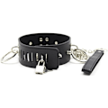 Miniatyrbillede 5 af 5: Halsbånd Choker med snor, Punk blødt læder justerbar Choker, O-ring hals