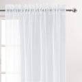 Miniatyrbilde 2 av 5: Hvite tyllgardiner, delvis transparente tyllgardiner med stanglomme for soverom og stue, 132 x 213 cm lange, 2-delt sett