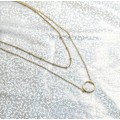 Miniatyrbilde 5 av 5: Lagdelt hjerte halskjede anheng håndlaget 18k gullbelagt delikat gull choker