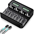 Miniatyrbillede 1 af 5: Lcd Universal Batterioplader - 8 Bay Aa /aaa /c /d Batterioplader
