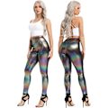 Miniatyrbild 3 av 5: Kvinnors Leggings i konstläder Byxor PU Elastiskt formande höft