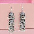 Miniatyrbillede 4 af 5: Elegant Triple Bell Perle Lang Tassel Dangle Øreringe til Kvinder Piger Mode