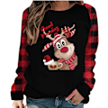 Miniatyrbild 1 av 5: Jultröjor för kvinnor 2023 Höstmode Raglan Långärmad Pullover