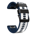 Miniatyrbilde 2 av 5: For Garmin Descent Mk2i 22mm Silikon Sports To-farget Klokkebånd UCC White-Dark Blue
