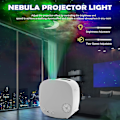 Miniatyrbillede 2 af 5: Stjernehimmel-projektor, 4-i-1 360 roterbar Nebula Moon-projektionslampe med RF-fjernbetjening og Bluetooth-højttaler, LED-projektor natlys til Chr