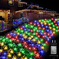 Miniatyrbillede 1 af 6: Farverige netlys til udendørs brug, 300 LED julelysnet, 14,8x4,9ft netmaskenet til buske, 8 tilstande vandtætte twinkly strengelys