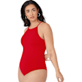 Miniatyrbillede 1 af 5: Plus Size Halterneck-top med tætsiddende cami til kvinder