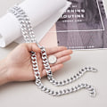 Miniatyrbillede 2 af 5: 6,56 fod aluminium kantkæder Twisted Links 16,5x13x3,5 mm Sølv