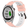 Miniatyrbillede 1 af 5: For Garmin Approach S40 20mm To-farvet Porøs Silikone Urrem YXS Pink-White