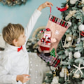 Miniatyrbilde 5 av 5: 18\" Jule Strømper Klassiske Store Strømper, Søte Elg Snømann Jul Jul