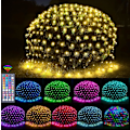 Miniatyrbillede 1 af 7: 204 LED Net Lights, 9,8ft x 6,6ft Farveskiftende Jule Mesh String Lights, Sammenkædelig Fe Lys Vandtæt Udendørs Julepynt