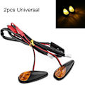 Miniatyrbillede 3 af 5: LED-blinklys til motorcykel, indbygget montering (ravfarvet)