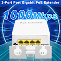 Miniatyrbilde 4 av 5: 4-Port Gigabit PoE-forlenger - 1000 Mbps, 30 W, 100 m rekkevidde - Vanntett for utendørskameraer