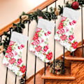 Miniatyrbillede 4 af 7: Jule-Strømpe, Personlige Jule-Strømper 2-pakning Julehandsker Røde Blomster 45,7 cm Jule-Strømper Hængende Ornament Pejs til