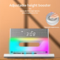 Miniatyrbilde 5 av 8: Lydmaskin med alarmklokke for soverom, doble høyttalere, 15W trådløs lader, alarmklokke Bluetooth-høyttaler for tunge sovende, nattlys