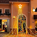 Miniatyrbild 1 av 8: Julstjärna ljusslinga, 317LED 12\" Topper Star 8 minnesmodeller 9Strands ljusslinga, dekorationsljus för inomhus utomhus jul, varm