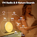Miniatyrbillede 3 af 7: Solopgangs vækkeur til tunge sovende og børn, vækkeur med solopgang og solnedgangssimulering, sleep timer, dobbelte alarmer og FM-radio,