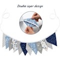 Miniatyrbillede 4 af 5: Dobbeltsidet stofbanner - 12 stk. Blå og grå stofbanner planteskole