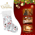 Miniatyrbild 7 av 7: Julklapp, Personliga Julklappsstrumpor 2-pack Jul Tomte Snögubbe Fågel 18 tum Julstrumpor Hängande Ornament