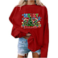 Miniatyrbilde 1 av 4: Julegensere for kvinner Oversized topper med juletrykk Hold deg varm