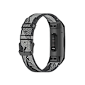 Miniatyrbillede 3 af 4: For Fitbit Charge 4 / Charge 3 Se Rustfrit Stål Hovedkorn Nylon Denim Udskiftningsrem Urrem MVZ Gray Stripe