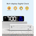 Miniatyrbild 2 av 7: Batteridriven digitalklocka, väckarklocka - Sladdlös stor med stora siffror för seniorer, justerbar volym Hög alarmklocka för tunga sovare Vit