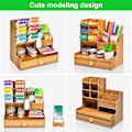 Miniatyrbillede 3 af 7: Opgraderet træ blyantholder, skrivebordsarrangør, nem montering, kunstforsyningsarrangør, skrivebordsstationær arrangør Caddy (B17-Kirsebær) B17-Kirsebær