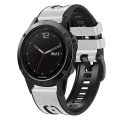 Miniatyrbillede 1 af 5: For Garmin Fenix 7 Quick Release Silikone Læder Rem HTK White