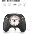 Miniatyrbild 3 av 7: Gamepad-formad väggklocka, mantelklocka för spelare, metall, svart, 7,4 x 6,0 tum, tyst svepande sekundrörelse, unik videospelsdekor svart