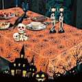 Miniatyrbilde 3 av 6: Halloween-bordsduk, rektangulær - 60x120 tommer Spier Web-bordsduk, vaskbar, krøllfri, dekorativt borddeksel for Holiay-innendørsfest, B Spi