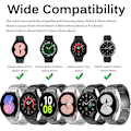 Miniatyrbillede 2 af 7: Metalrem til   Galaxy Watch FE/7/6/5/4, ingen mellemrum rustfrit stålrem til Galaxy Watch 6/4 Classic, justerbar elegant udskiftningsrem til Galaxy Watch