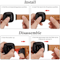 Miniatyrbillede 5 af 5: Læderremme, der er kompatible med Fitbit Versa 3 / Fitbit Sense (Pakke med 2)