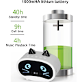 Miniatyrbillede 5 af 8: Vækkeur Radio, Bluetooth Højttaler, Digitalt Vækkeur til Soveværelse med FM Radio, Dobbelt Alarmindstillinger, Nem at Bruge, 1000mHA Hvid