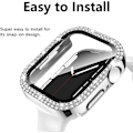 Miniatyrbillede 3 af 5: Bling-etui til Apple Watch Series 6 5 4 SE 40mm hærdet glas skærm
