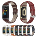 Miniatyrbild 2 av 4: För Fitbit Charge5 Mijobs Äkta Läder Slim Watch Band RIB White-Silver
