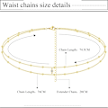 Miniatyrbild 3 av 5: 18K guldpläterade midjekedjor Body Chain för kvinnor