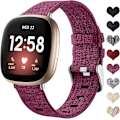 Miniatyrbillede 1 af 5: Fitbit Versa 3/Sense Vævning Rem - Lille Fuchsia
