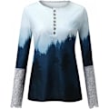 Miniatyrbilde 2 av 3: Langarmede skjorter for kvinner Casual Slim Tunic Plus Size Topper Y2k Topper Trendy
