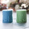 Miniatyrbillede 4 af 4: Jullim gips DIY håndlavet serie søjleformet aromaterapi lettelseslysform