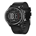 Miniatyrbillede 1 af 4: For Garmin Fenix 3 Sapphire 26mm Læder Stål Spænde Urrem YCC