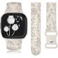Miniatyrbild 1 av 5: Graverade silikonband för Fitbit Versa 2 - Maskrosmönster